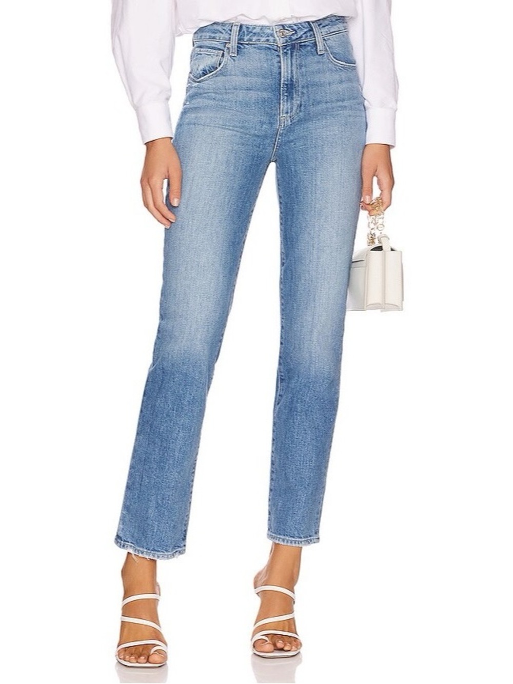 Paige || Stella Straight Jeans Leg Jeans in Carla Wash Blue Denim 29